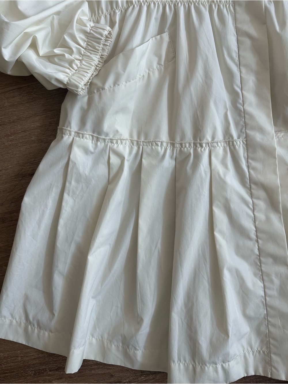 STELLA MCCARTNEY | CREAM PLEATED A-LINE JACKET/ RAIN COAT/ WINDBREAKER | EUC SZ4 - Picture 4 of 9